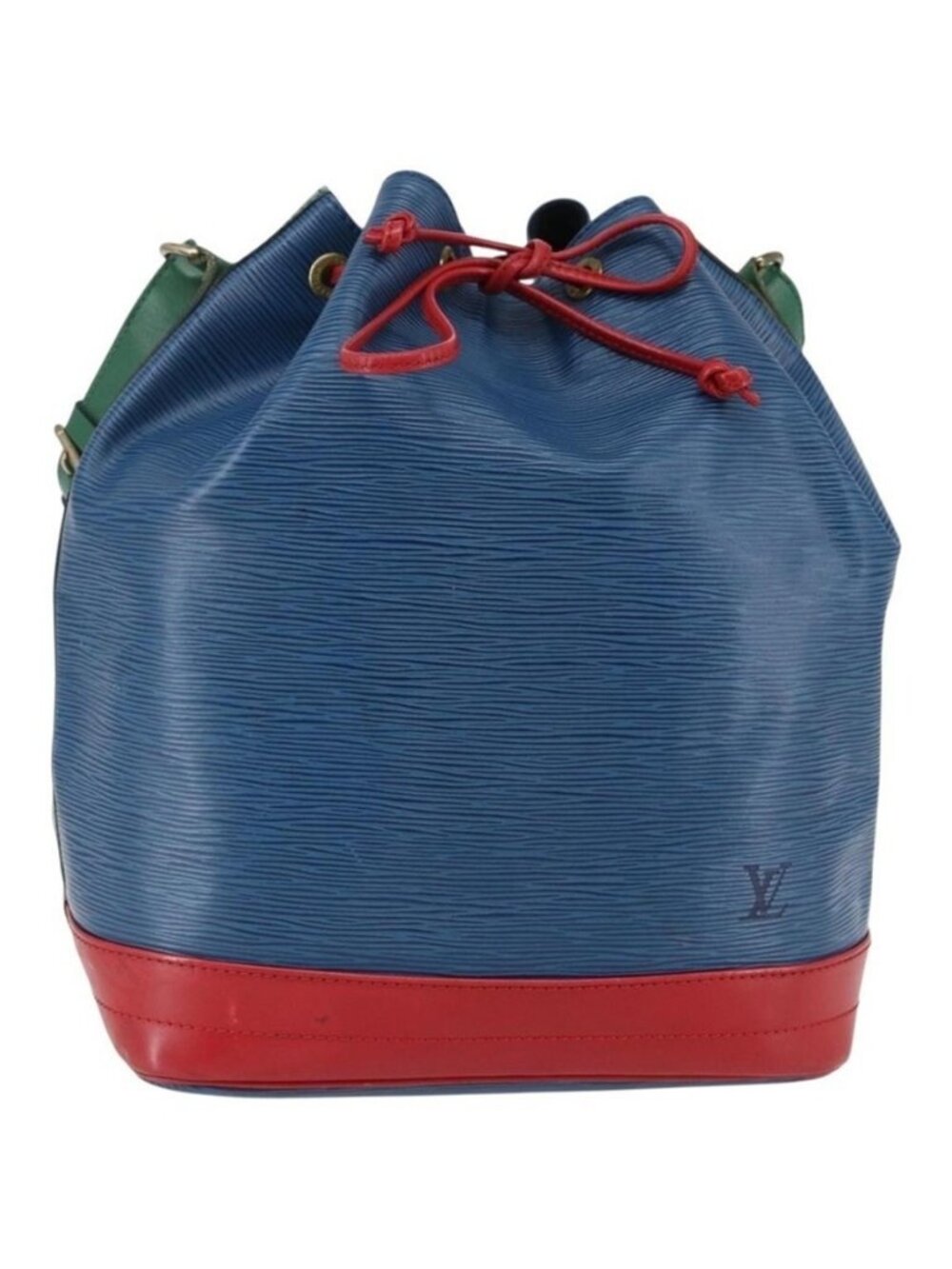 Authentic LOUIS VUITTON Epi Tricolor Noe Shoulder Bag Blue Red Green M44082 LV